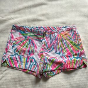 Lilly Pulitzer, size 12, textured shorts, used without tags, no notable damage